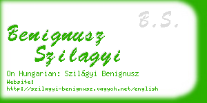 benignusz szilagyi business card